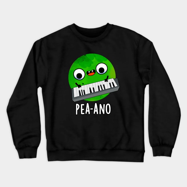 Pea-ano Funny Music Veggie Pea Pun Crewneck Sweatshirt by punnybone